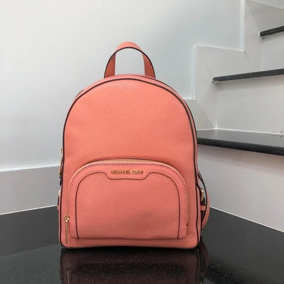 Michael Kors Jaycee Medium Zip Pocket Leather Sherbert Backpack $498 $_57.PNG?set_id=880000500F main image 4